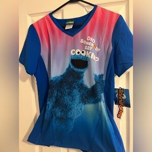Cookie Monster scrub top from a smoke-free home